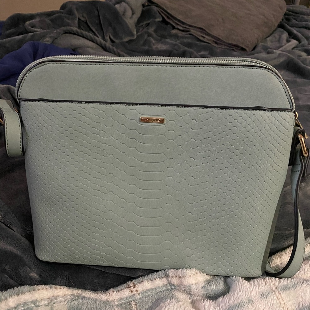 Faux alligator crossbody bag